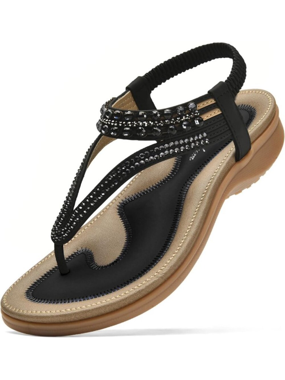 Comfortable Slingback Sandals with Arch Support & Rhinestones for Summer Beach